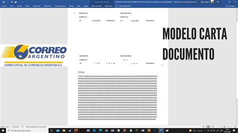 Modelo De Carta Documento Para Imprimir En Word Actualizado Agosto 2022