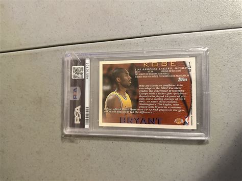 1996 Topps Kobe Bryant Rookie Card 138 PSA Graded 9 Mint Condition EBay