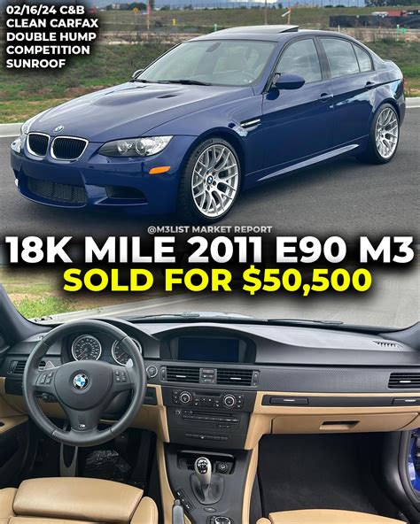 18k Mile 2011 BMW E90 M3 In Interlagos Blue Sells For 50k On Cars