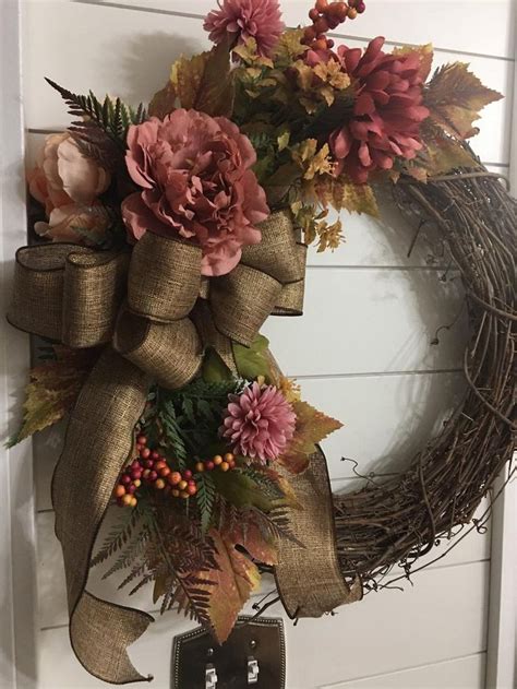 Fall Grapevine Wreath Fall Grapevine Wreath With Flowers Berries