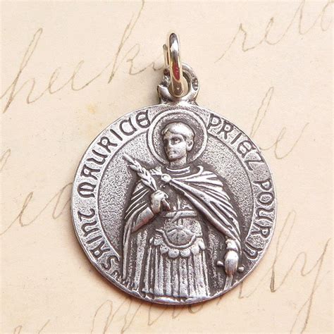 St Maurice Medal - Patron of Soldiers and Against Cramps - Sterling ...