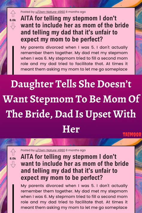 Daughter Tells She Doesnt Want Stepmom To Be Mom Of The Bride Dad Is Upset With Her In 2024