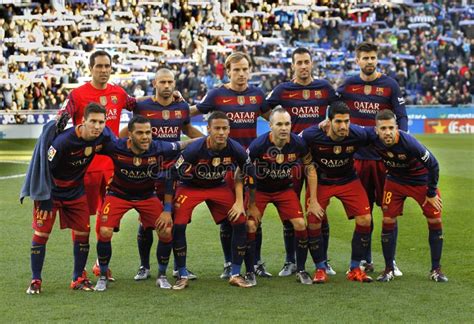 FC Barcelona lineup editorial stock image. Image of players - 64484099