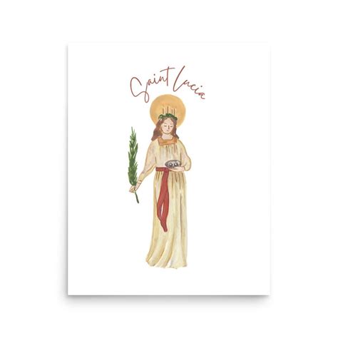 Saint Lucia Lucy Print Wall Art Catholic - Etsy