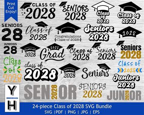 Class Of 2028 Svg Bundle Senior 2028 Svg Seniors Png Etsy