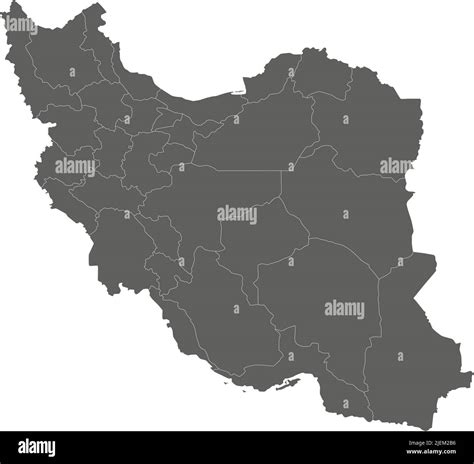 Carte Vierge Vectorielle De L Iran Avec Les Provinces Et Les Divisions