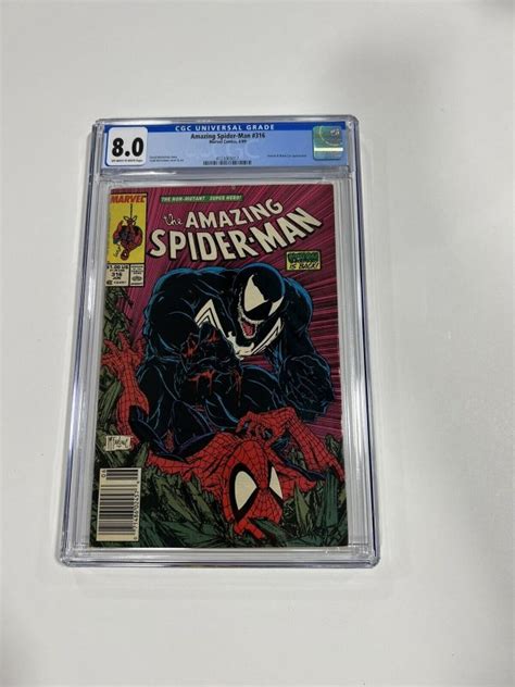 Amazing Spider Man 316 CGC 8 0 Todd Mcfarlane Venom OW W Pages Marvel