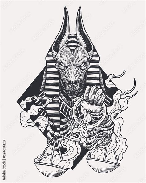 Ancient Egypt God of Anubis illustration Stock Vector | Adobe Stock