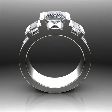 Luxury Diamond Same Sex Engagement Ring Dazzling Geometric Etsy