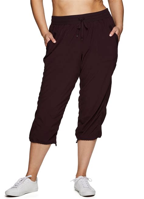 Rbx Active Womens Plus Size Lightweight Woven Capri Pant With Pockets