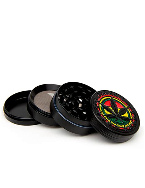 Leaf Black 4 Piece Grinder Kazam Headshop