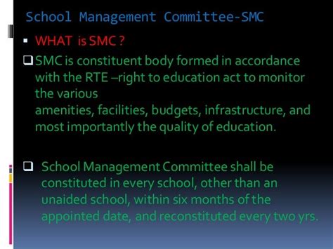 School Management Committee Smc By Cacr