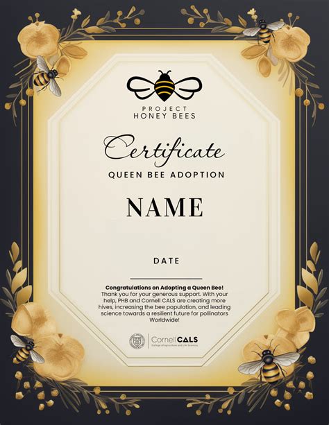 (NEW) Adopt A Bee Certificate – The Project Honey Bees