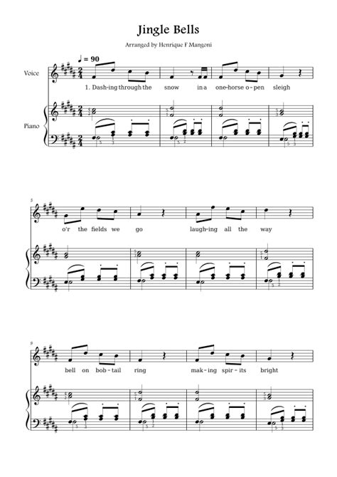 Jingle Bells Arr Henrique F Mangoni By James Lord Pierpont Sheet