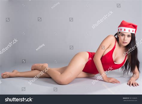 Sexy Woman Red Bikini Christmas Theme Stock Photo 761163625 Shutterstock
