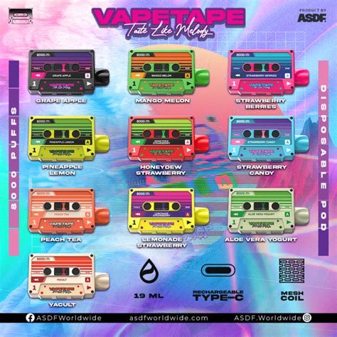 VAPETAPE 12000 Puffs ASDF Vape Tape 12000Puff Disposable Pod Lazada