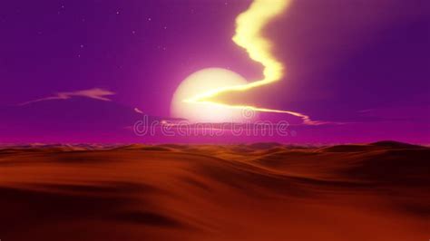 Flight Over The Dunes At Sunset Stylized Vertical Synthwave Animation