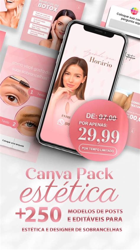 Canva Pack Estética Faça Seus Posts Em 5 Minutos Com Mais De 250