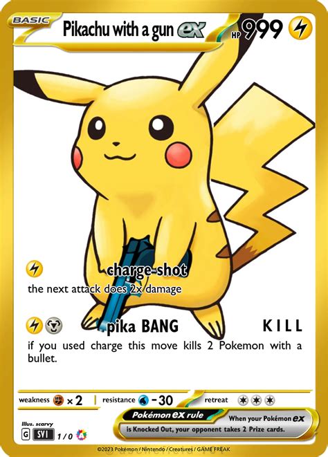 Pikachu with a gun - scarvy | Pokécardmaker.net