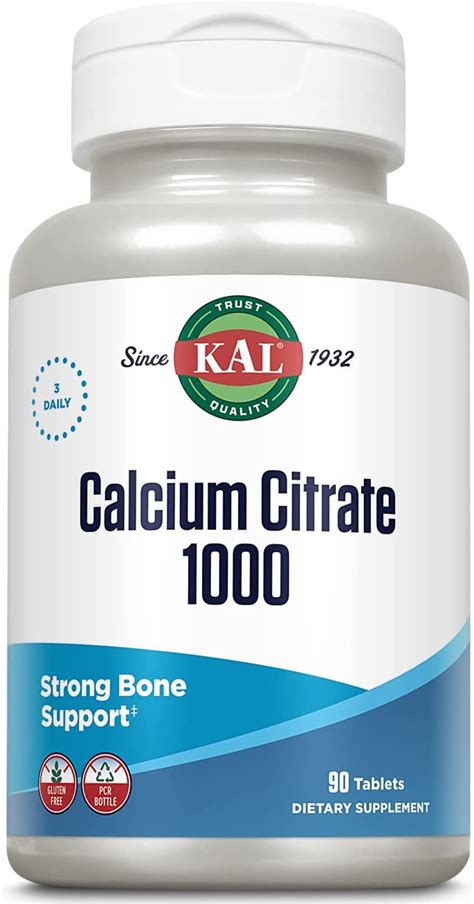 Kal Calcium Citrate 1000 Mg 90 Tabs Health And Household