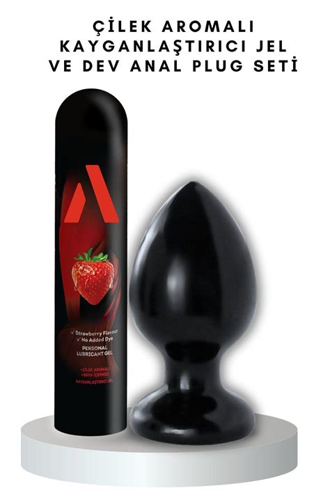 Ada Marketing Çilek Aromalı Kayganlaştırıcı Jel ve Dev Anal Plug Seti