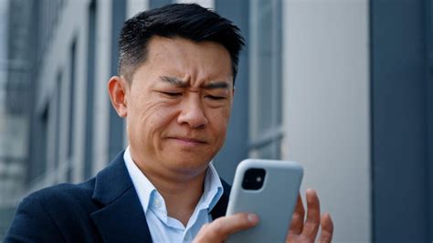 Premium Photo Close Up Angry Worried Stressed Asian Man Businessman