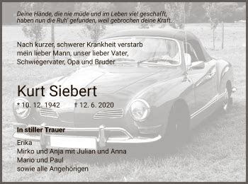 Traueranzeigen Von Kurt Siebert Trauer HNA De