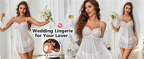 Avidlove Lace Babydoll Lingerie Sexy Mini Chemise Mesh Wedding Nightie Bridal Nightdress At