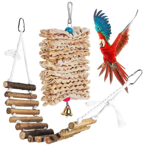 Bird Chewing Toy Rope Bridge For Birdcage Suspension Ladder Wooden