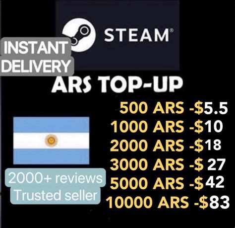 Sale Steam Argentina Wallet Top Up Steam Ars Top Up Steam Argentina