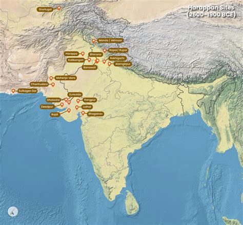 mohenjo daro  harappa map