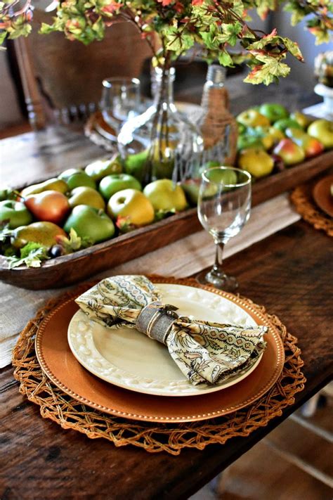 Early Fall Tablescape Harvest Fruits Apples Pears French Country Fall