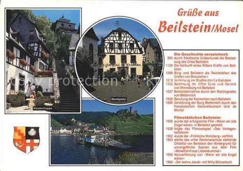 71948485 Beilstein Mosel Klostertreppe Marktplatz Burg Wappen