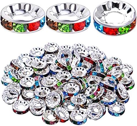 Amazon BronaGrand Rhinestone Spacer Beads 100Pcs Crystal