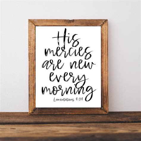 His Mercies Are New Every Morning Bible Verse Wall Art | Etsy