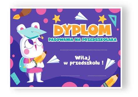 Dyplom Pasowania na Przedszkolaka wzór 14 A4 kup w sklepie online