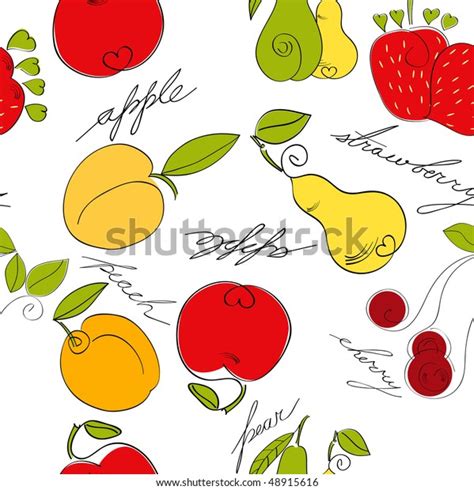 Seamless Pattern Fruit Stock Vector Royalty Free 48915616 Shutterstock