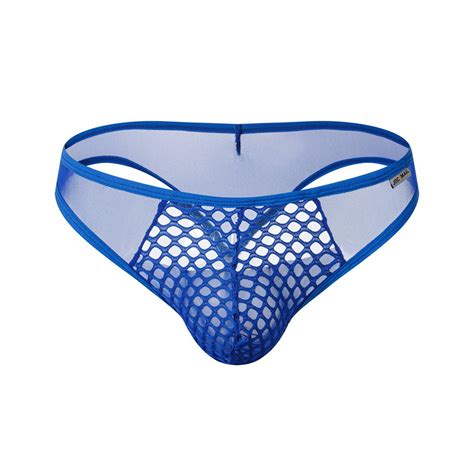 Arnsht Men S Thong Triangle Bikini Sheer Mesh Fishing Net Low Rise Sexy Briefs Fitness Sport