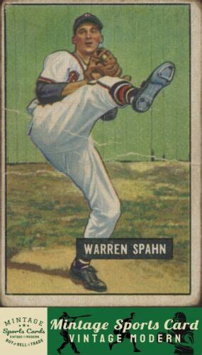 Bowman Warren Spahn Boston Braves Low Grade Ebay