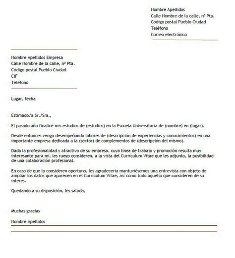 Carta De Presentación Autocandidatura Administrativo