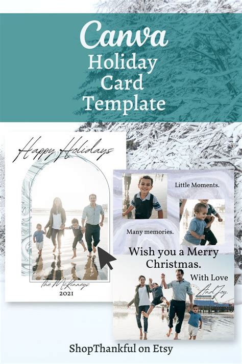 Holiday Card Template Photo Holiday Card Card Template for - Etsy ...