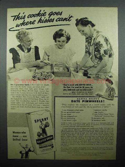 1943 Sperry Drifted Snow Flour Ad - Date Pinwheels