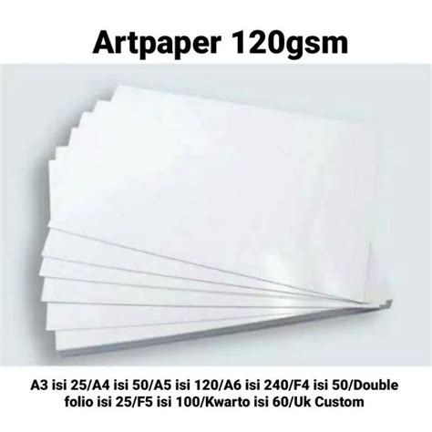 Jual Kertas Brosur Artpaper 120gsm A3 A4 A5 A6 Double Folio F4 F5