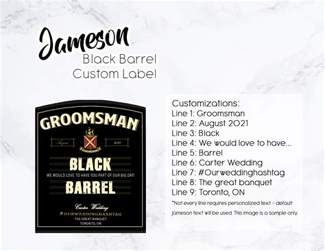 Jameson Whiskey Custom Sticker Label Etsy