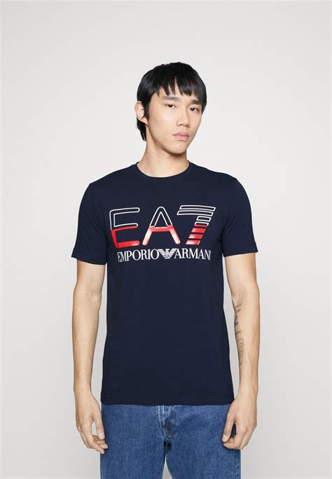 Ea7 Emporio Armani T Shirt Print Dark Blue Dunkelblau Zalando At