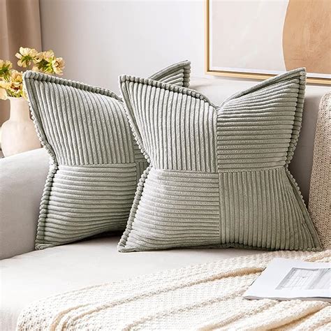 Amazon Miulee Light Grey Corduroy Pillow Covers X Inch With