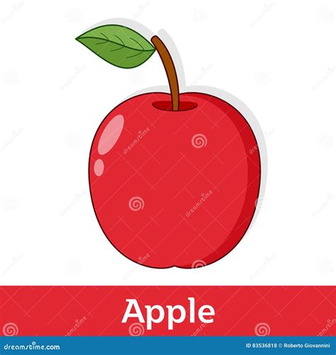 Red Apple With Green Leaf Cartoon Vector 169860949