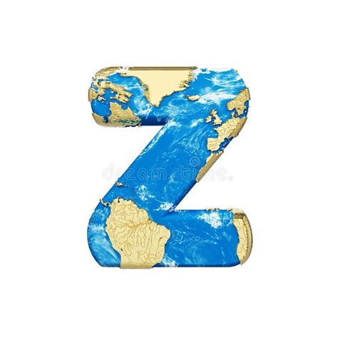 World Earth Globe Alphabet Letter Z Uppercase Global Worldwide Font