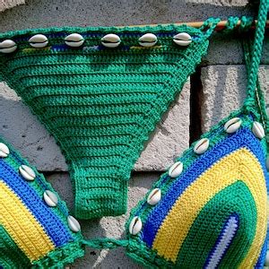 Crochet Bikini Set BRAZIL Flag Bikini Brazilian Flag Etsy