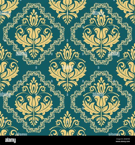 Orient Classic Pattern Seamless Abstract Background With Golden